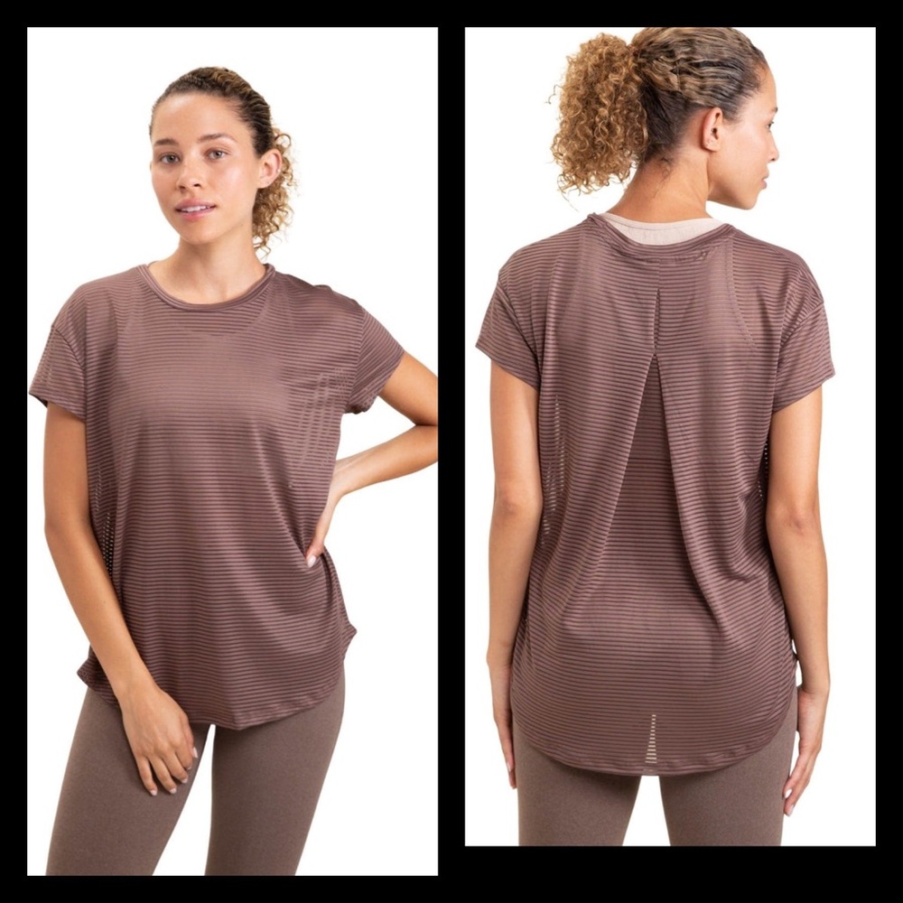 Mono B - Sheer Striped Cocoa Top